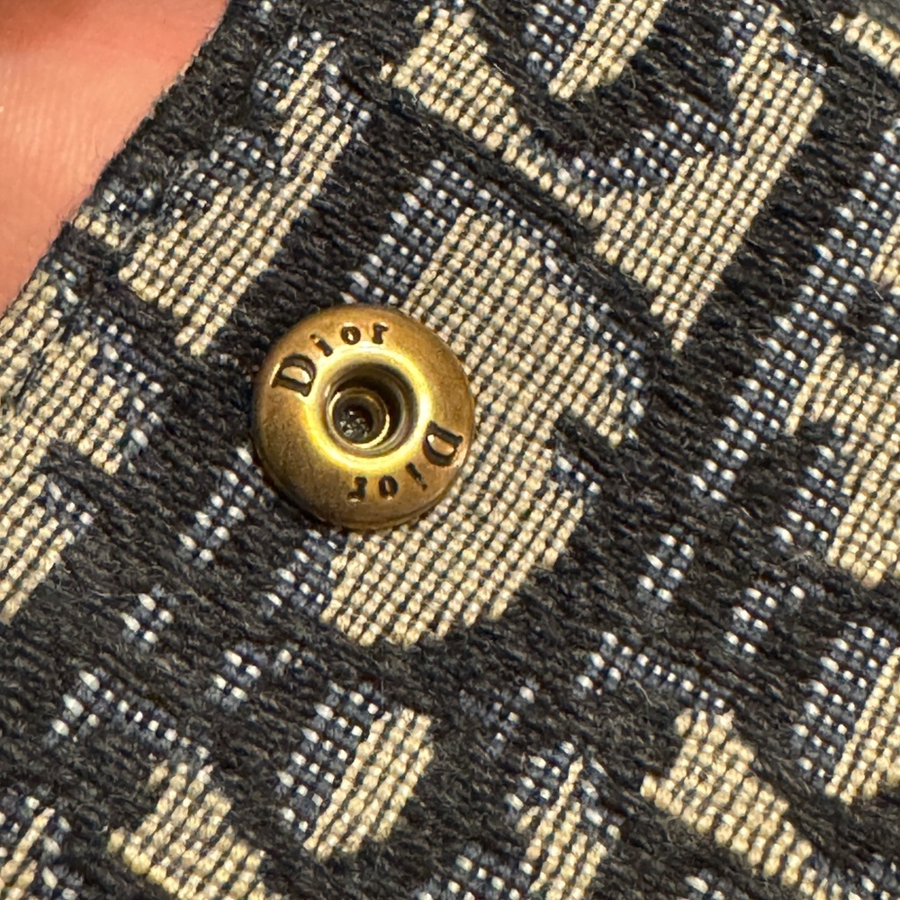 Christian Dior Paris oblique saddle zipped compact card holder navy blue wallet - Picture 10 of 12